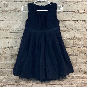 BabyGAP Set of 2 Dresses Navy Blue Eyelet Twirl and Gray Floral- Toddler